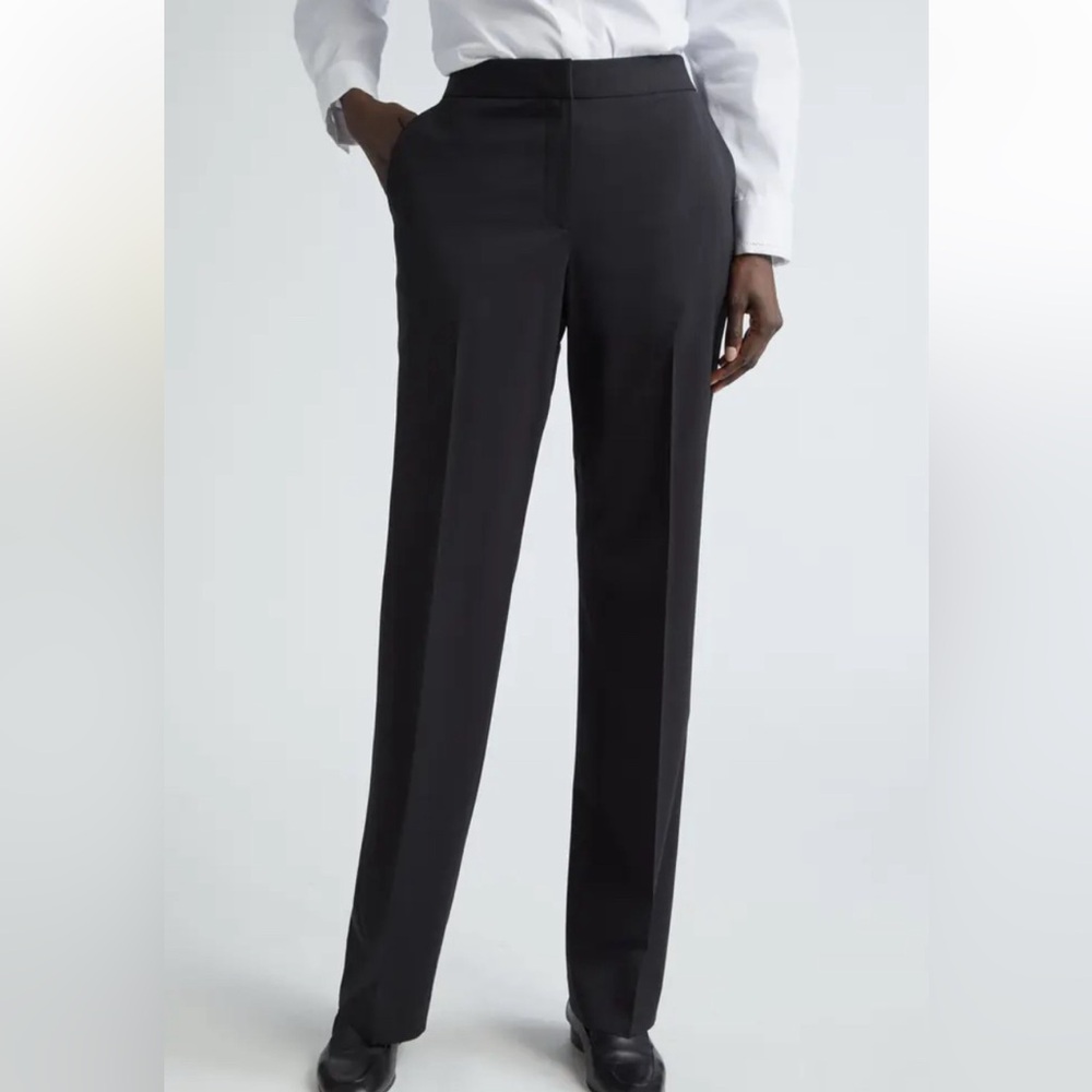 Lafayette 148 New York Irving Wool Dress Pants, Dark Brown, size 6
